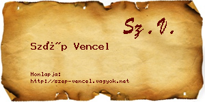 Szép Vencel névjegykártya